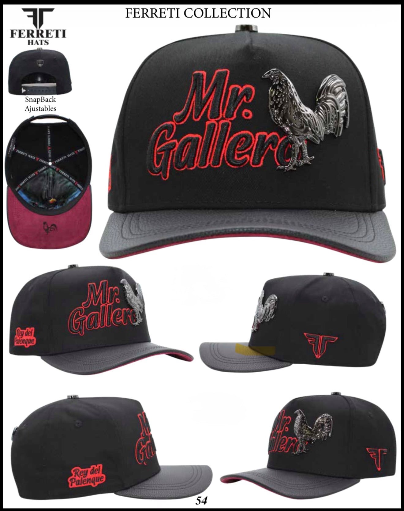 Cap "Mr. Gallero" with high-density embroidery and integrated metal plate.
